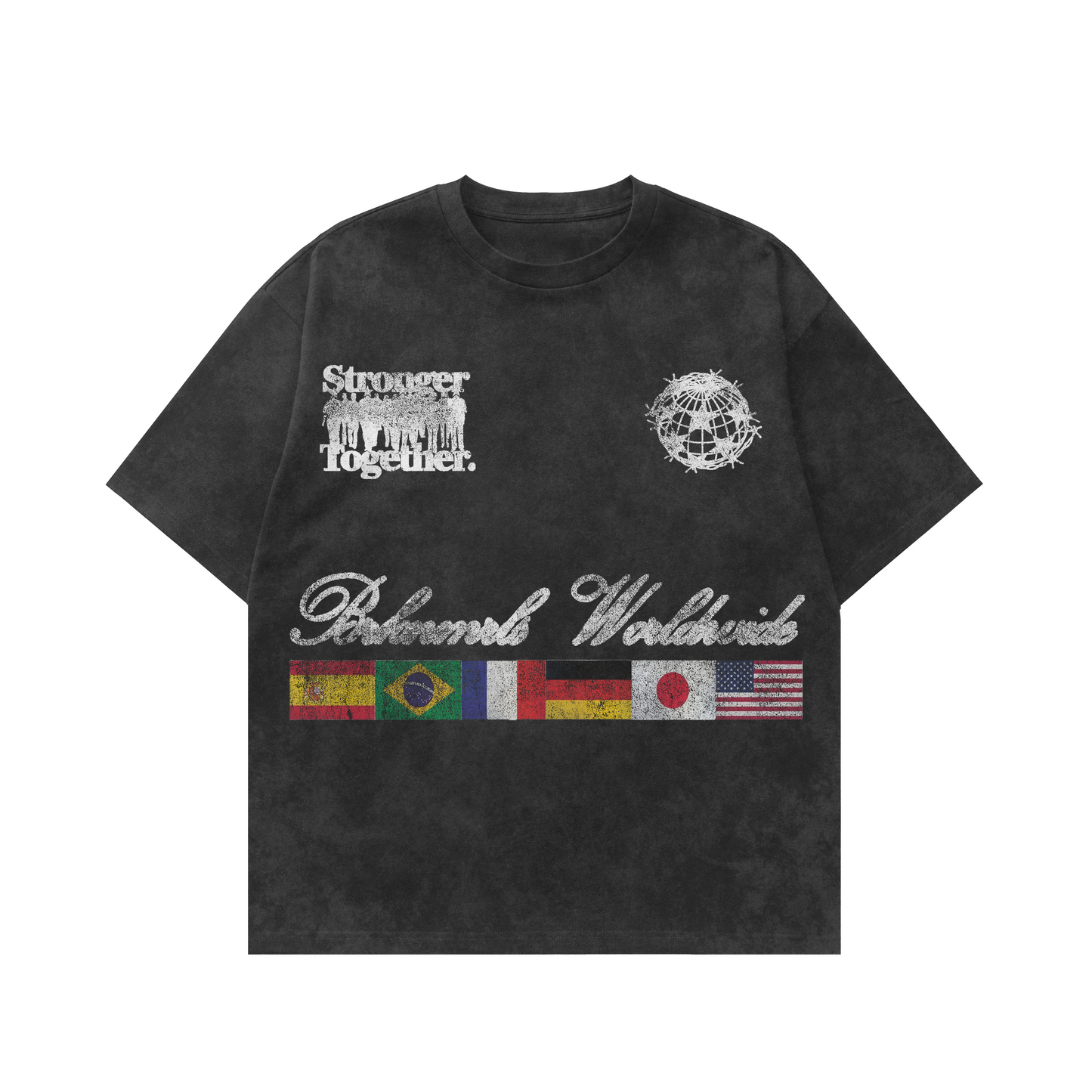 black "worldwide" tee