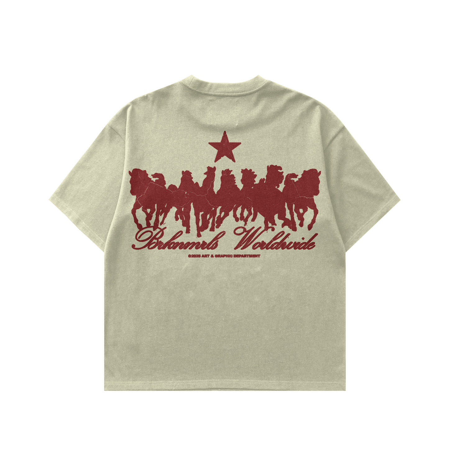 cream "worldwide" tee