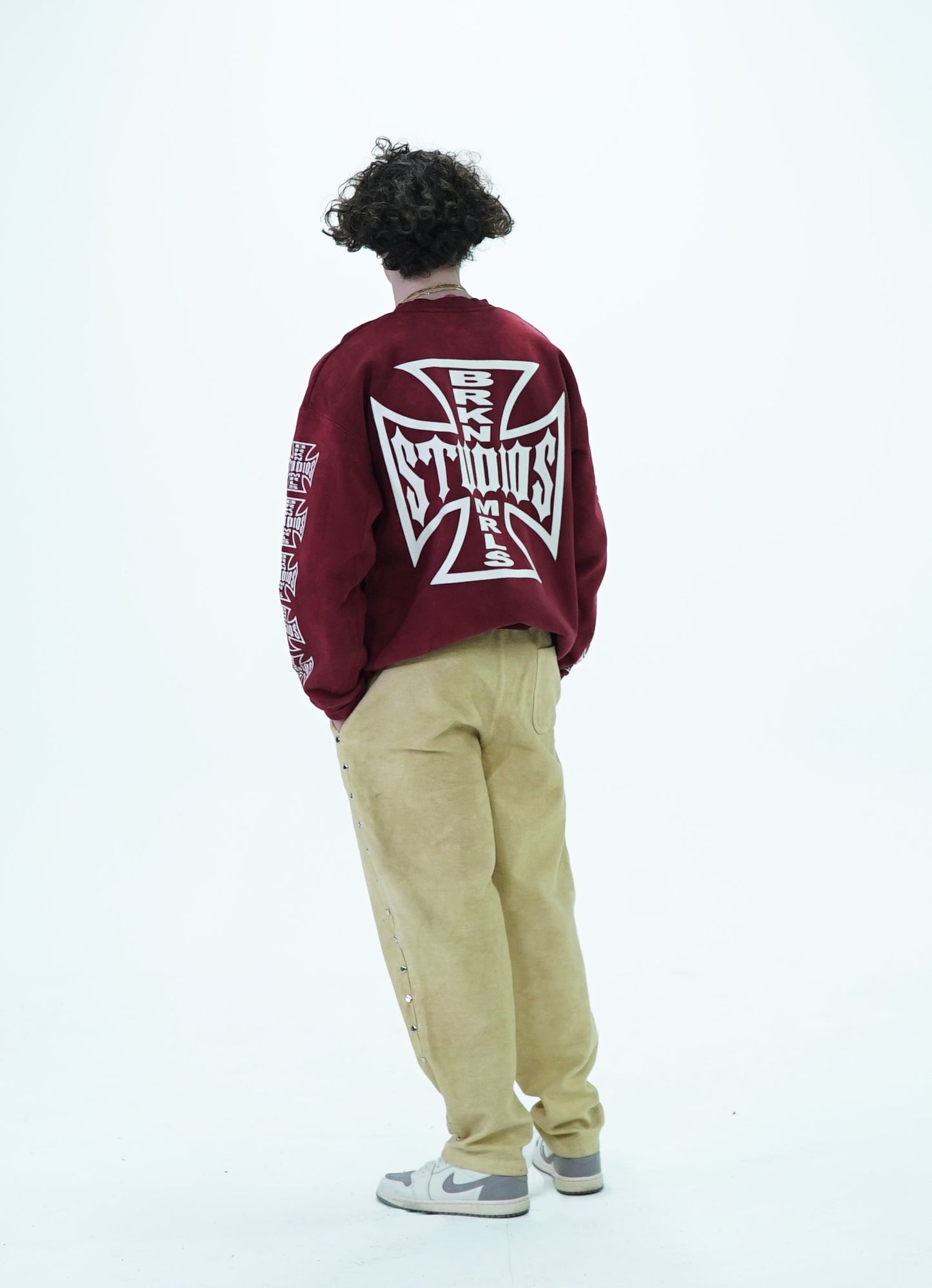 cream "punk" corduroy pants