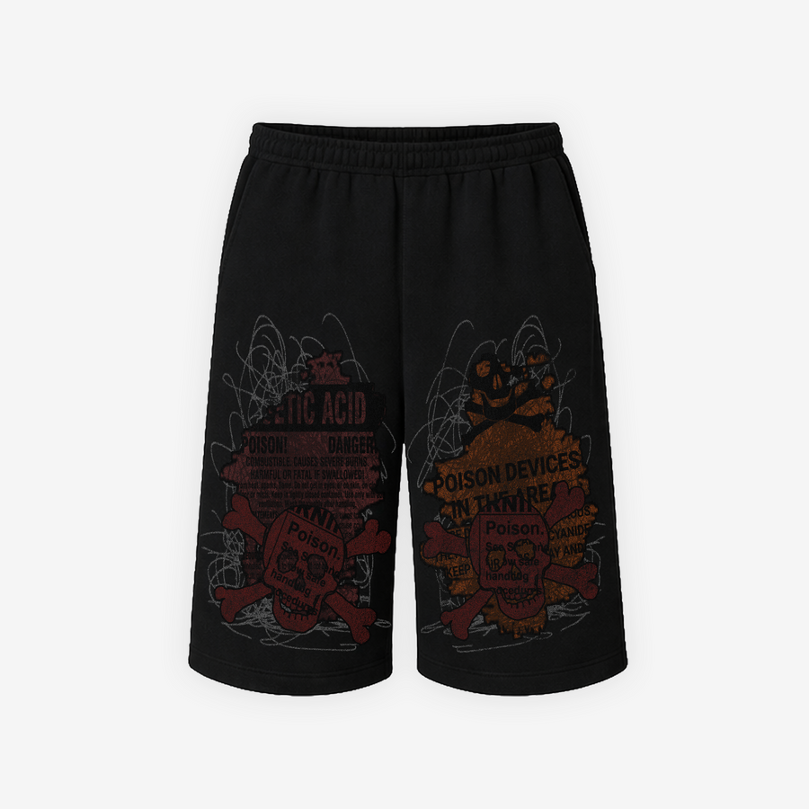 black poison baggy shorts