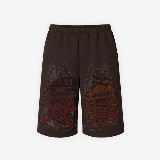 brown "poison" baggy shorts