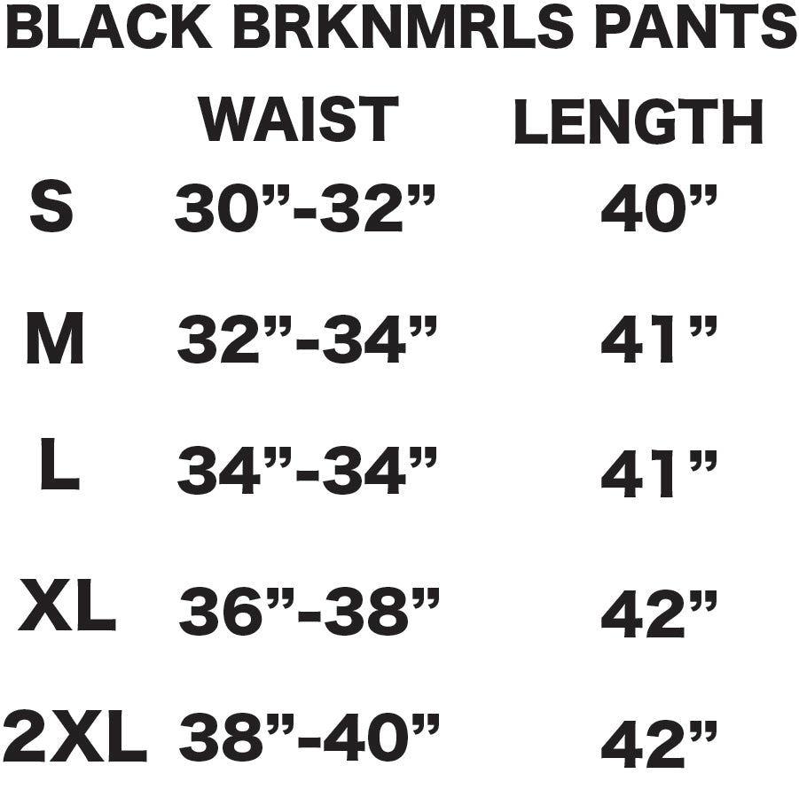 reebok pants size chart