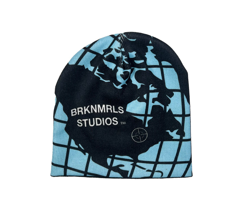 Blue "Globe" Beanie