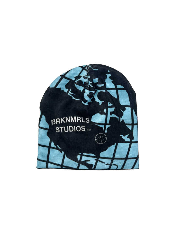 Blue "Globe" Beanie