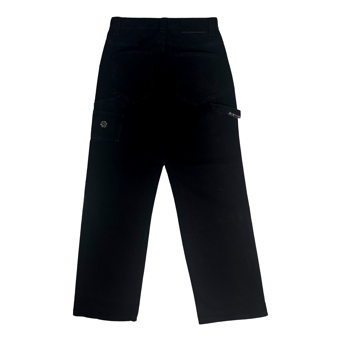 black "double knee" carpenter jeans