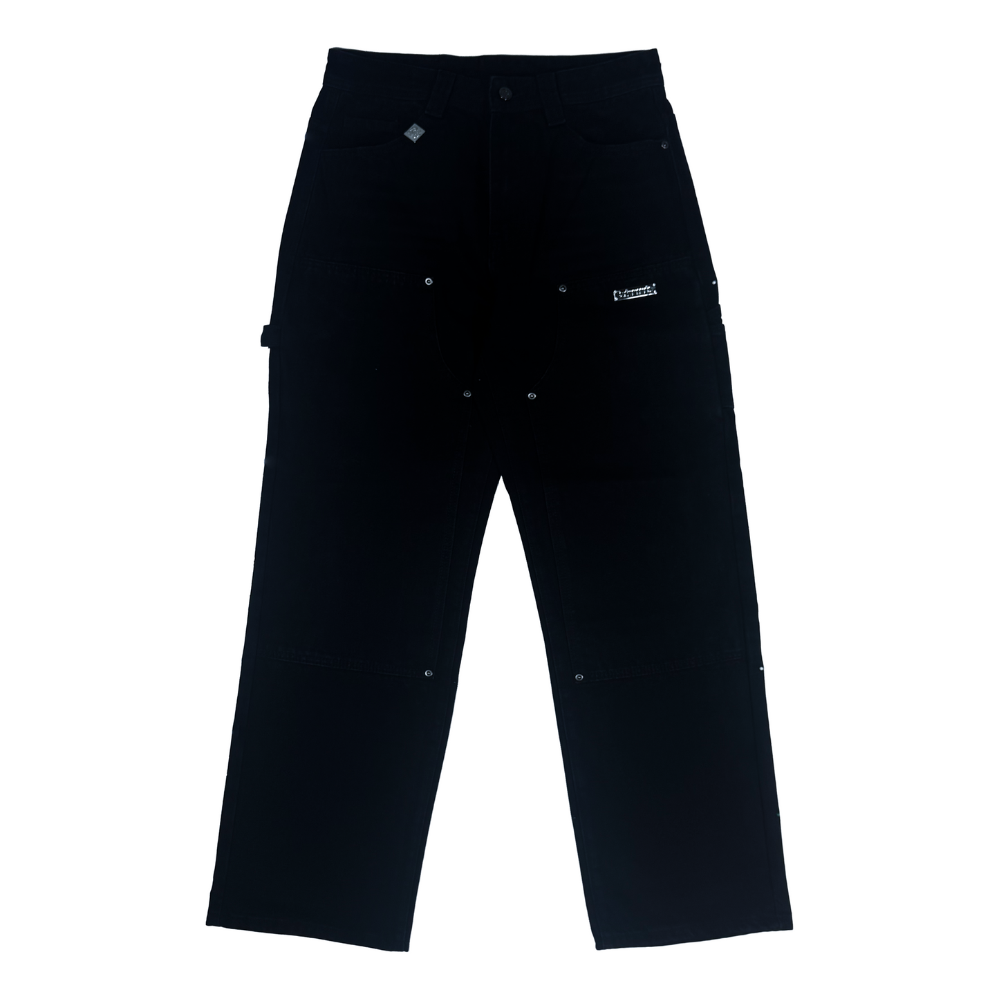 black "double knee" carpenter jeans