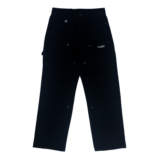 black "double knee" carpenter jeans