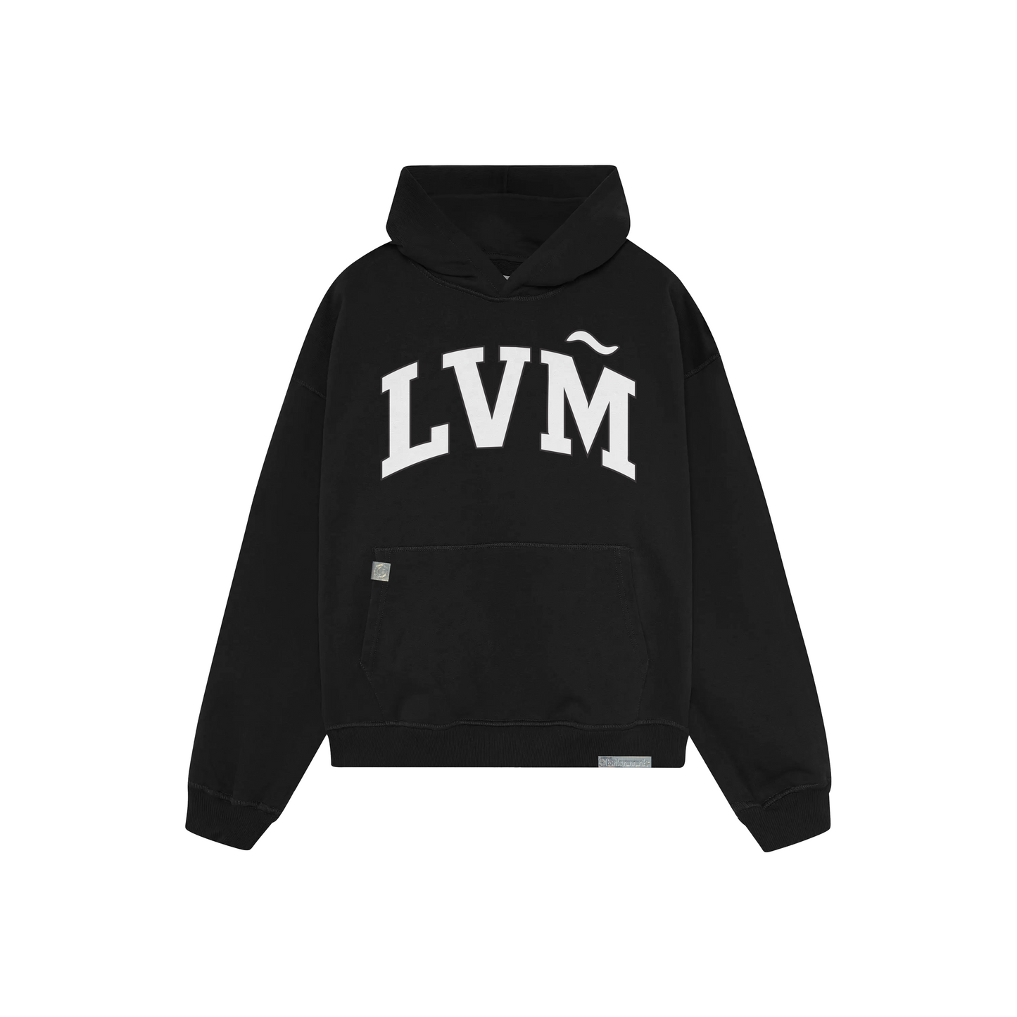 black "lvm" hoodie