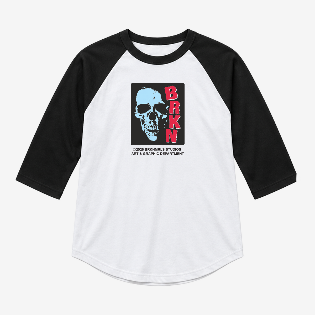 black skull raglan shirt
