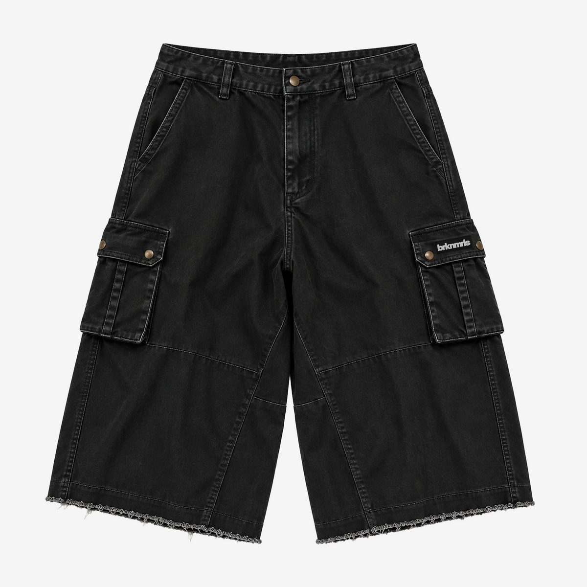black twill cargo shorts