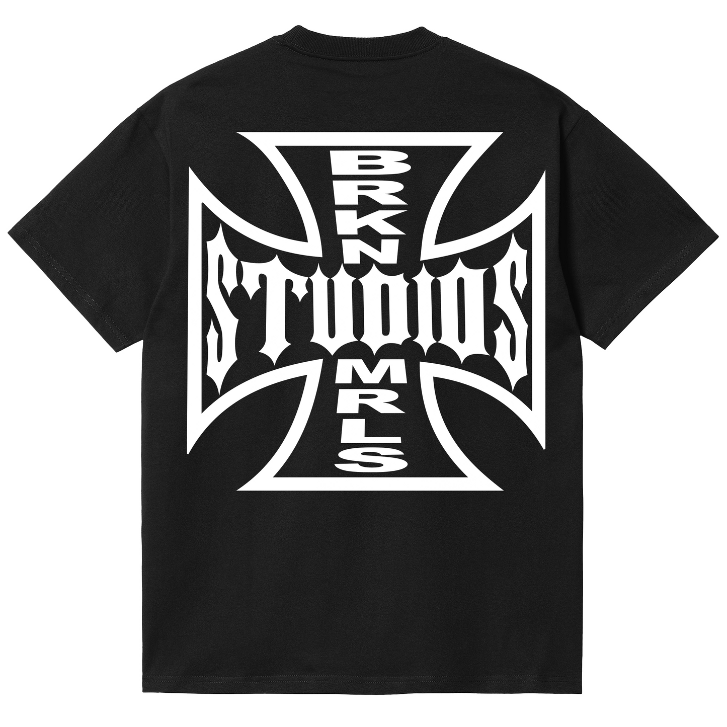 black "iron cross" tee