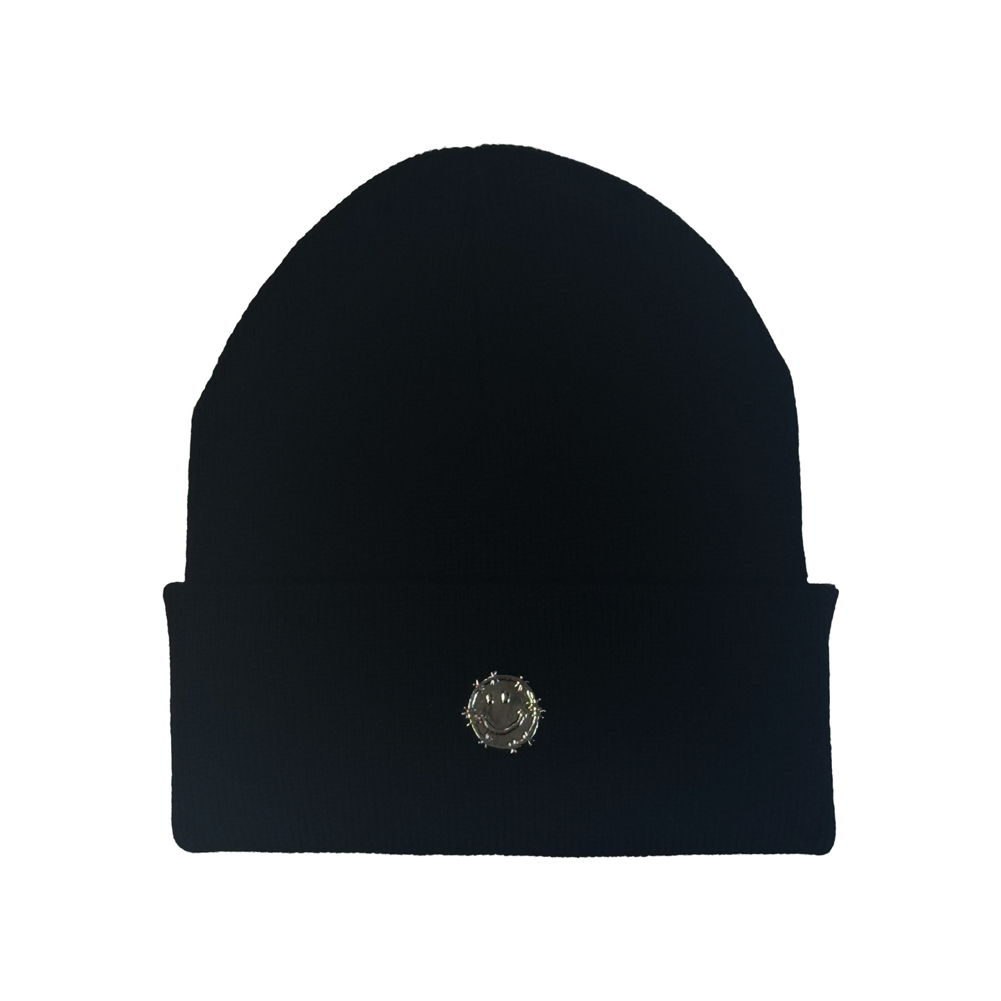 black "hardware" beanie