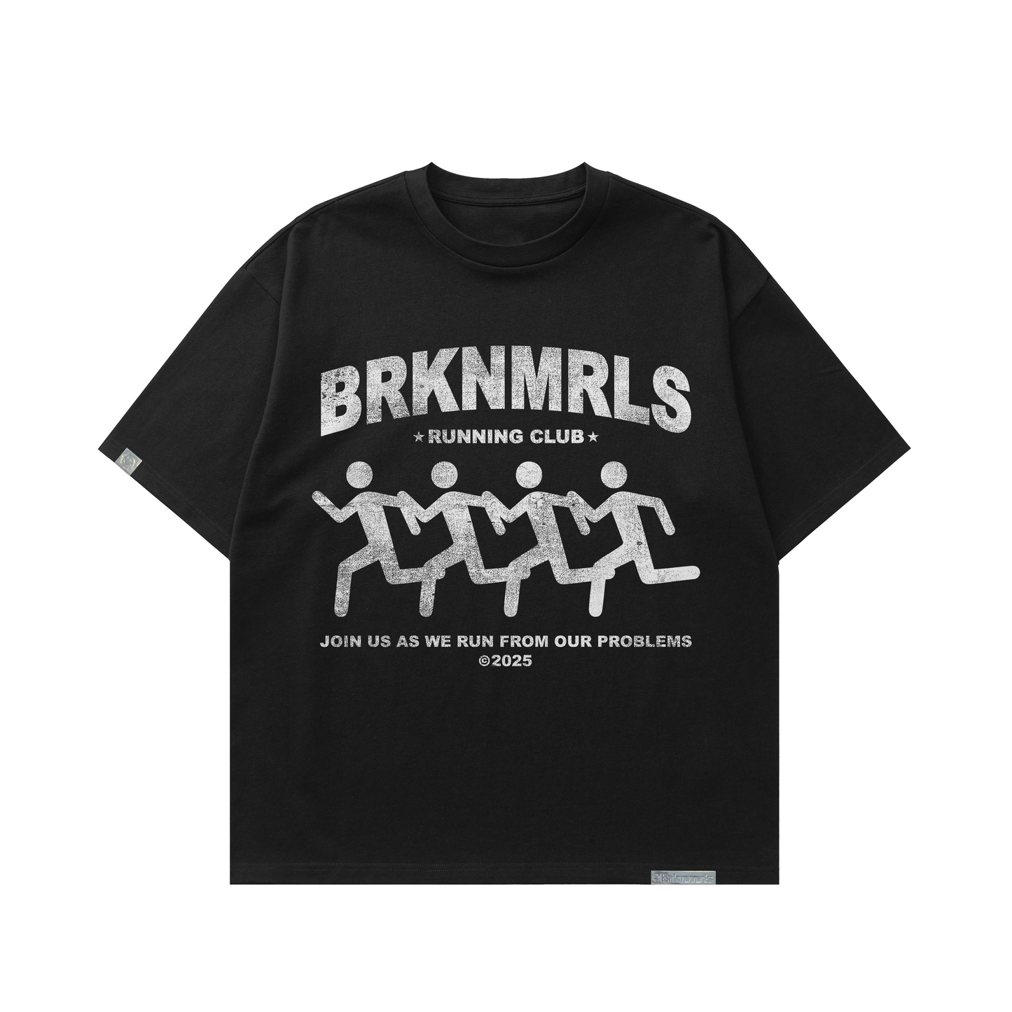 black "running club" tee