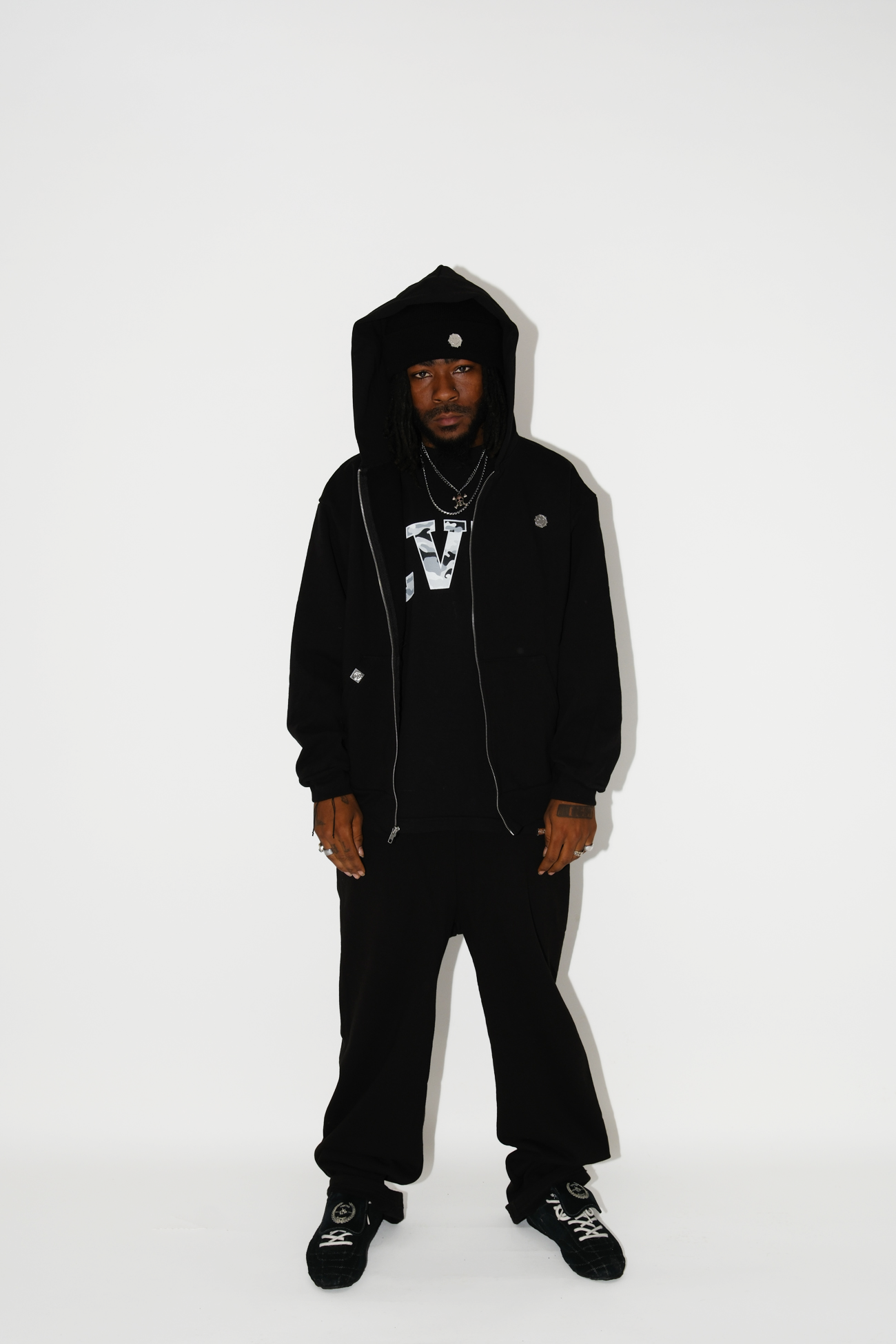 black "hardware" full zip