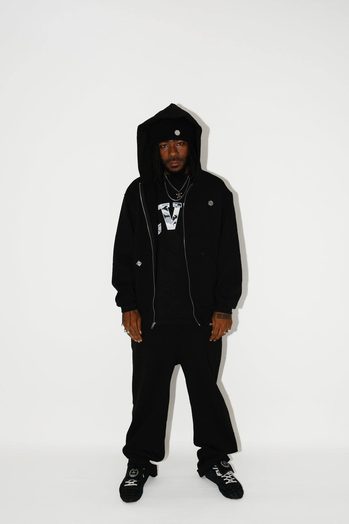 black "hardware" full zip