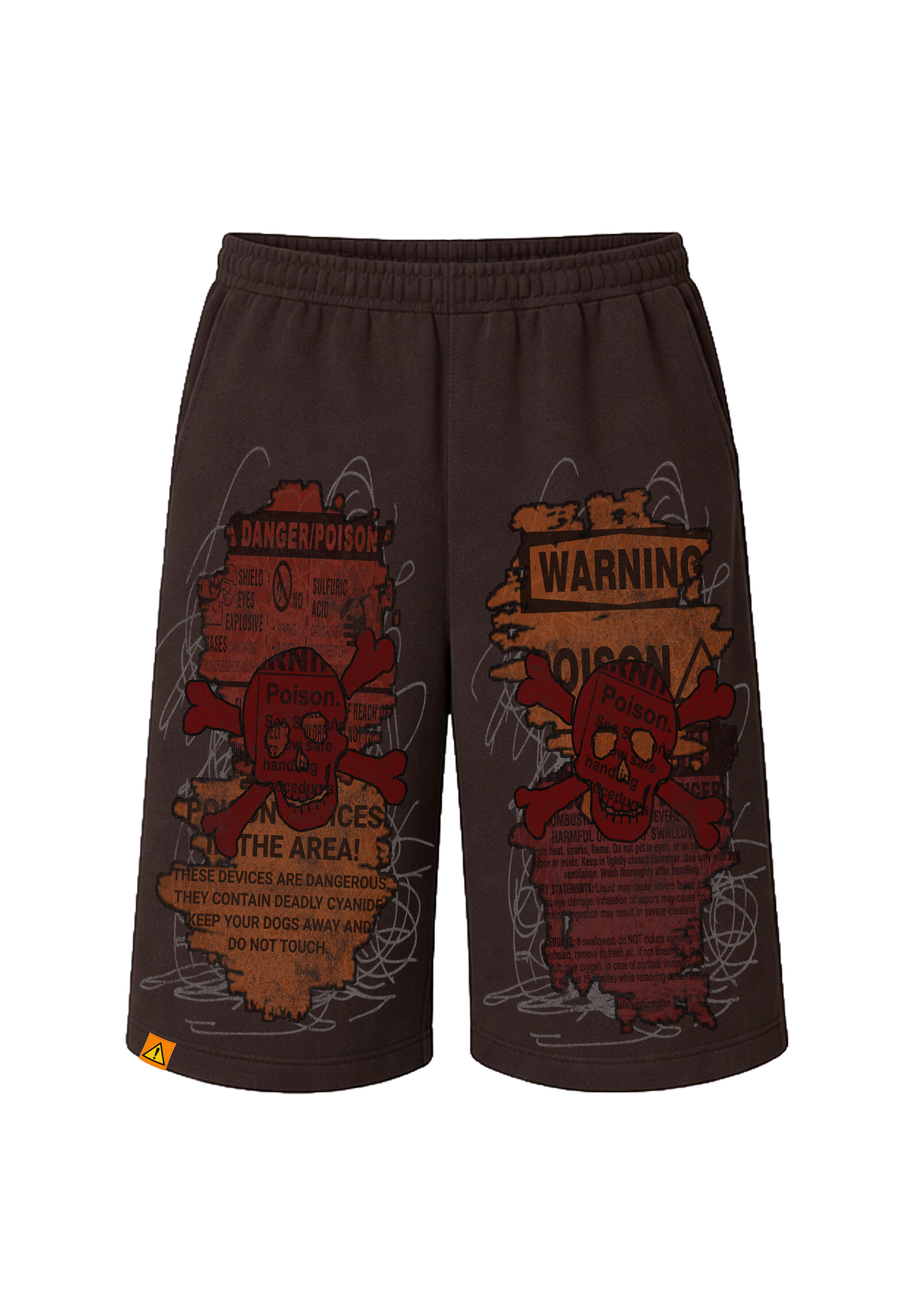 brown "poison" baggy shorts