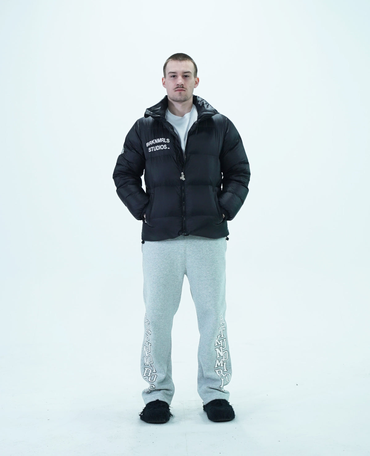 black "quilted" bubble jacket