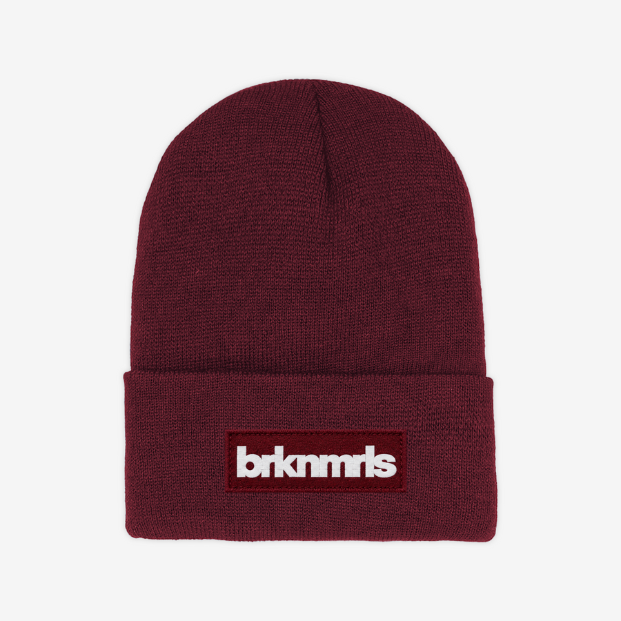 burgundy brknmrls beanie