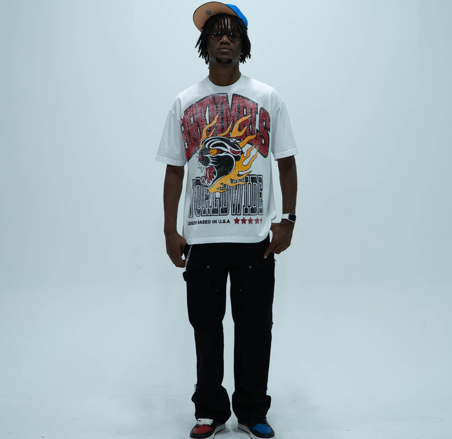 white "traditional" tee