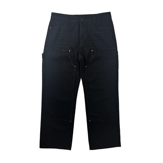 black "kneeless" carpenter jeans