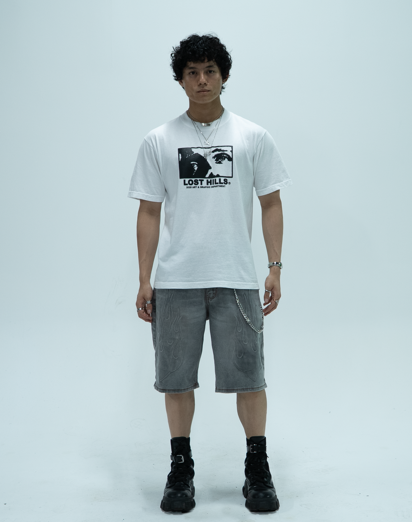white "lost hills" tee