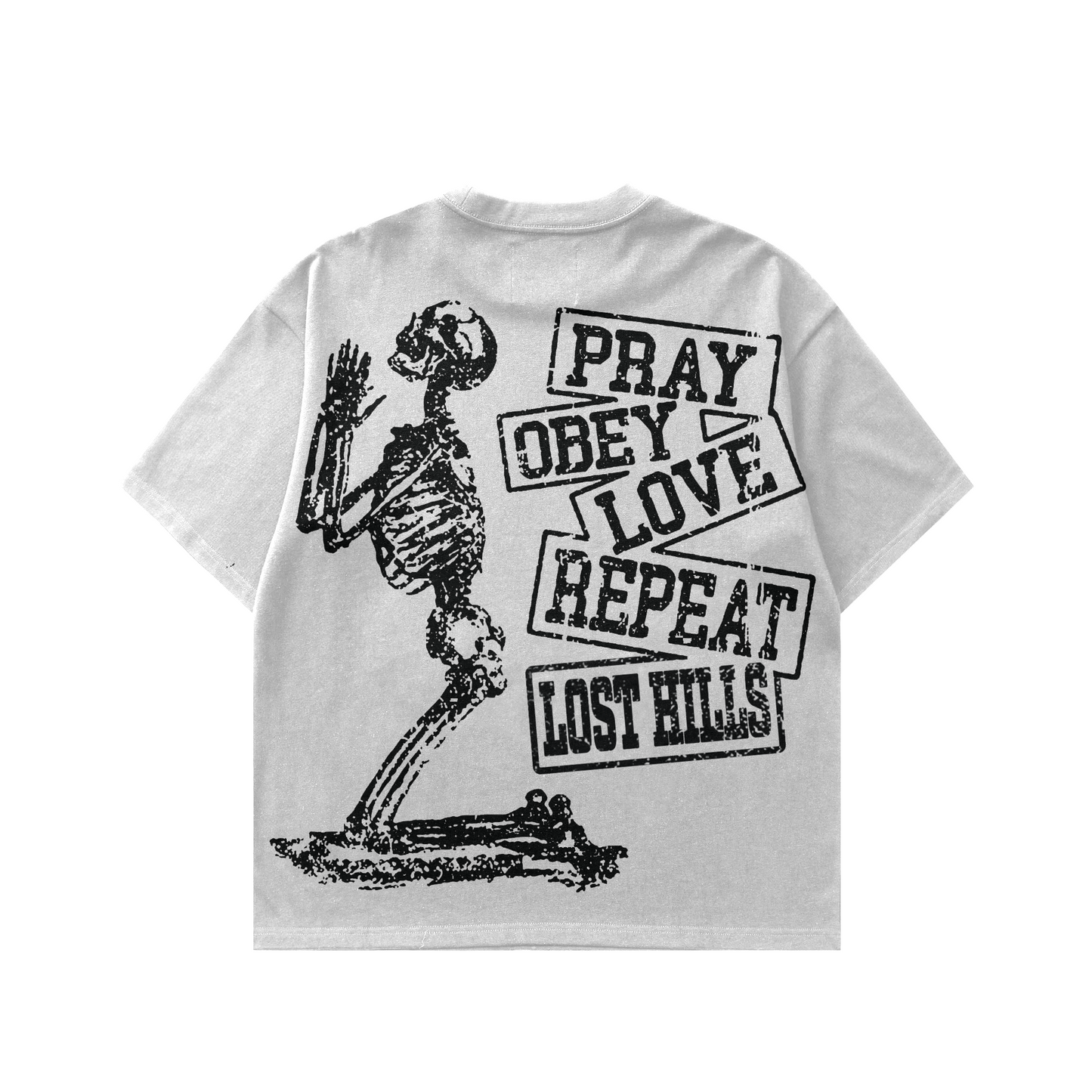 white "lost hills" tee