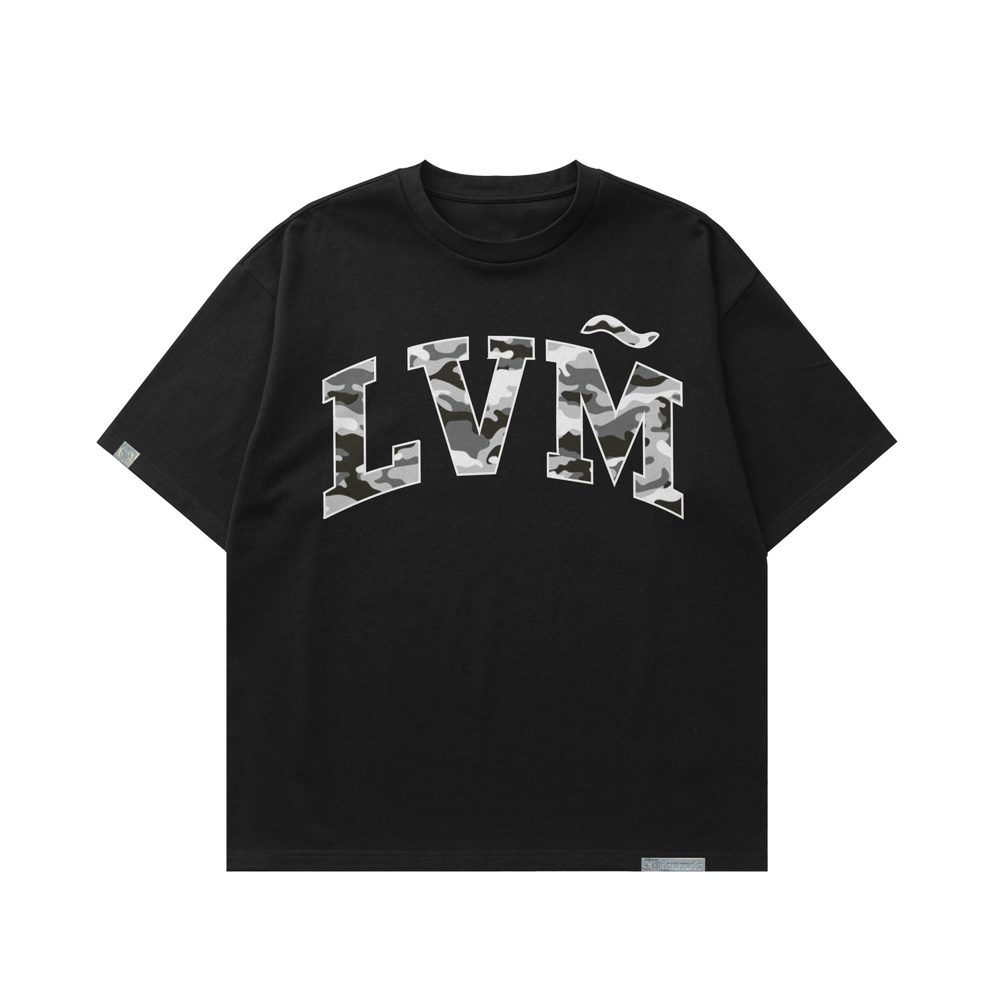 black "lvm" tee