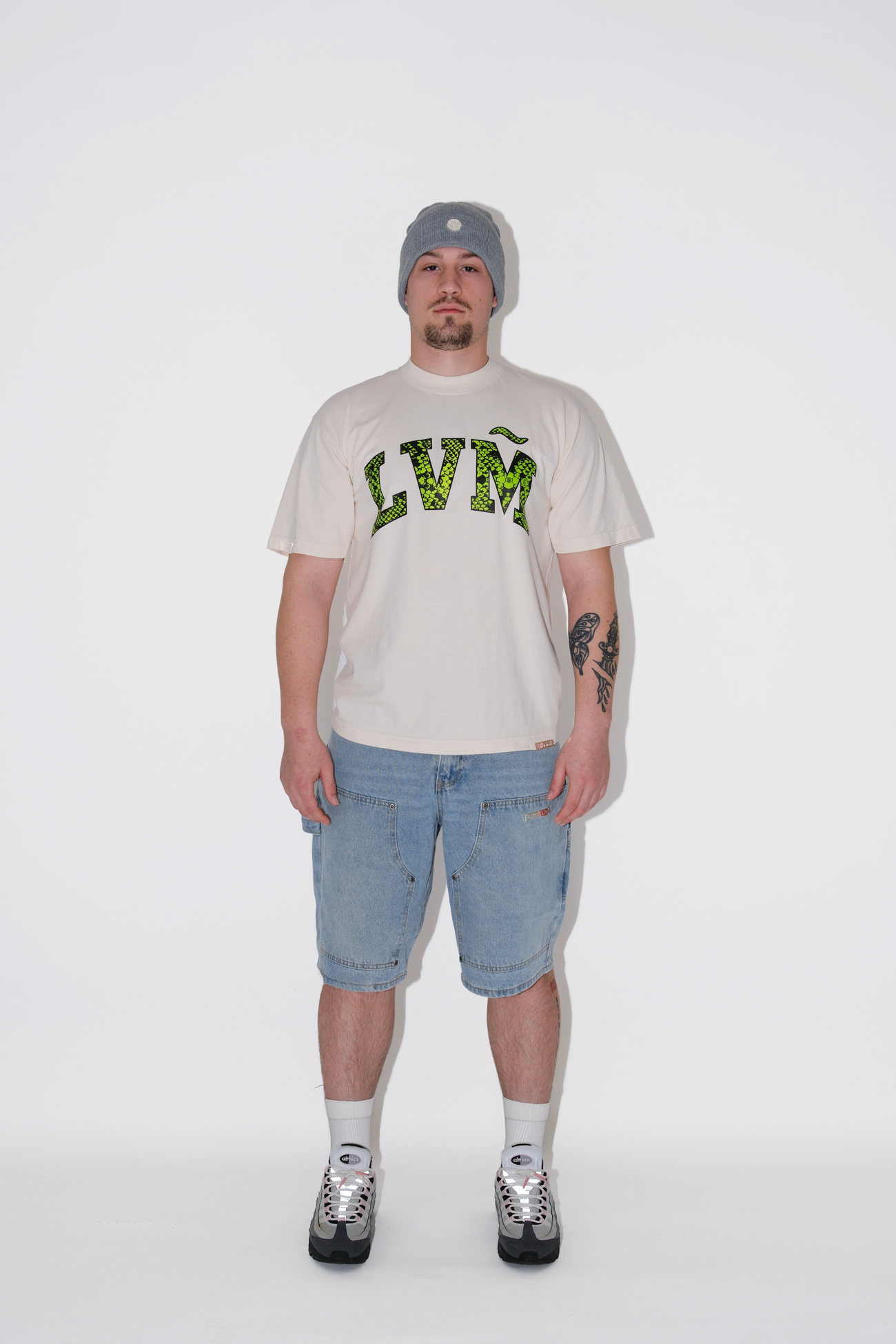 blue "double knee" carpenter shorts