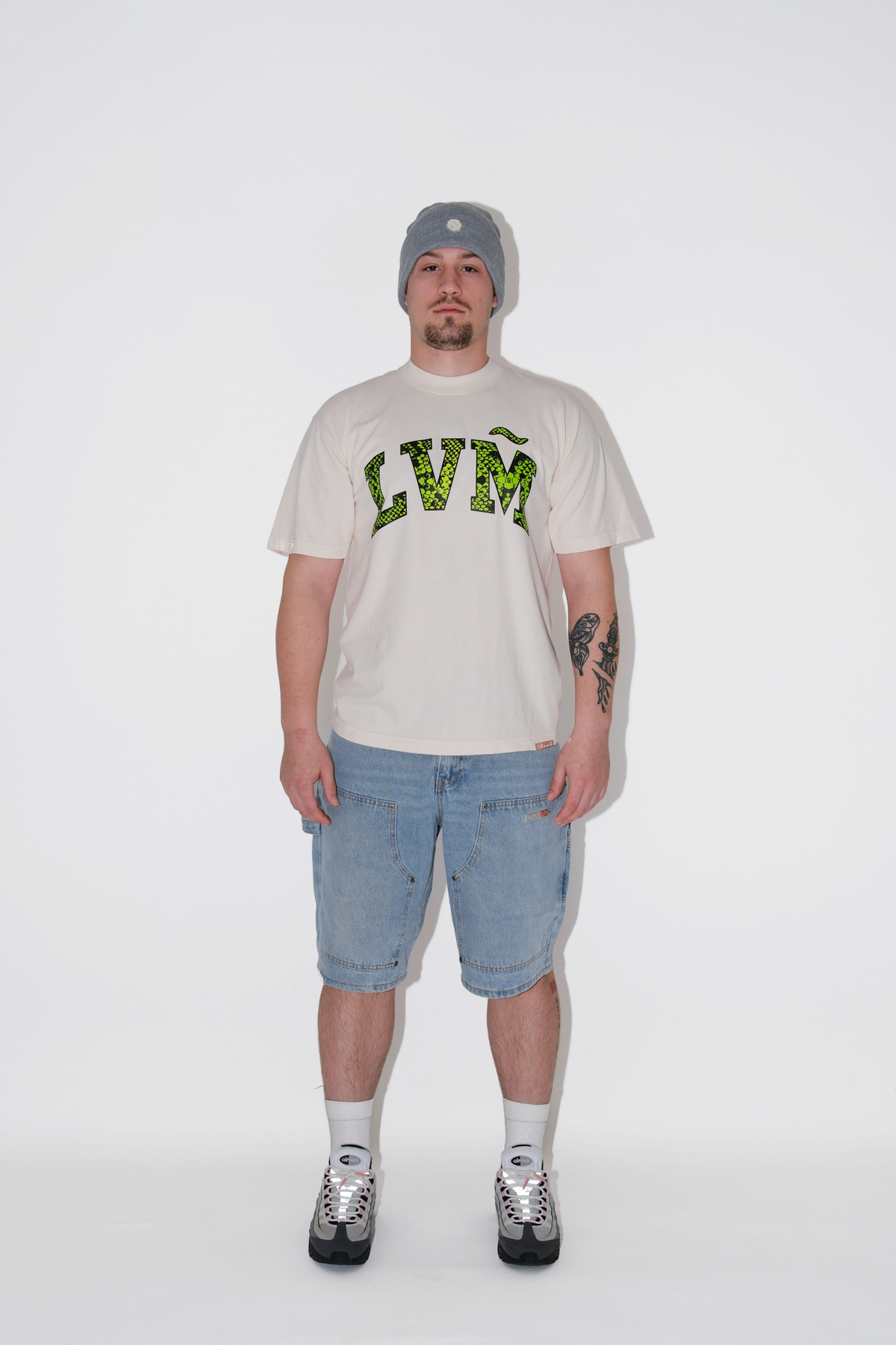 blue "double knee" carpenter shorts