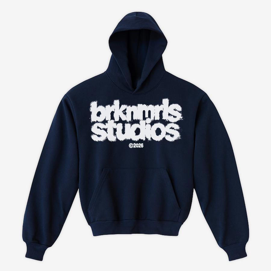 navy brknmrls studios hoodie