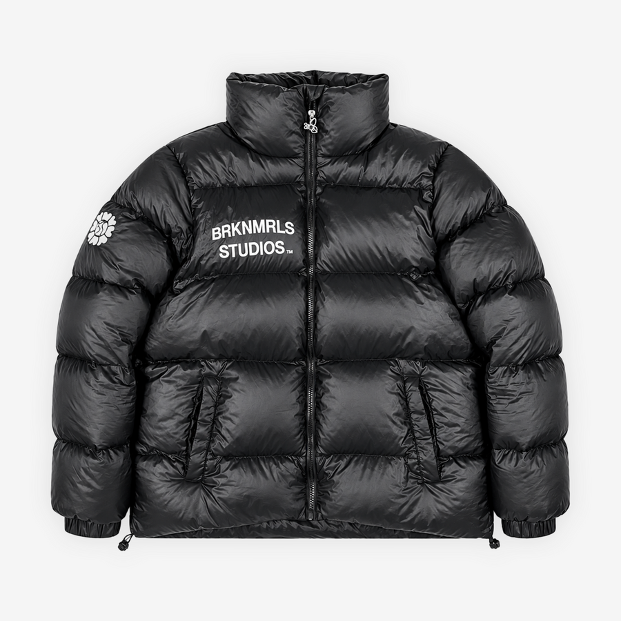 black quilted bubble jacket
