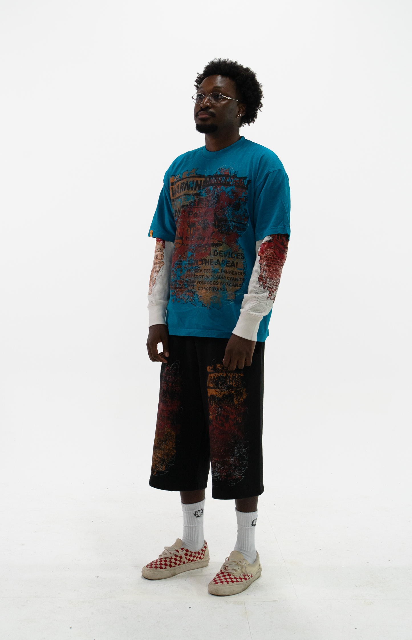 black "poison" baggy shorts