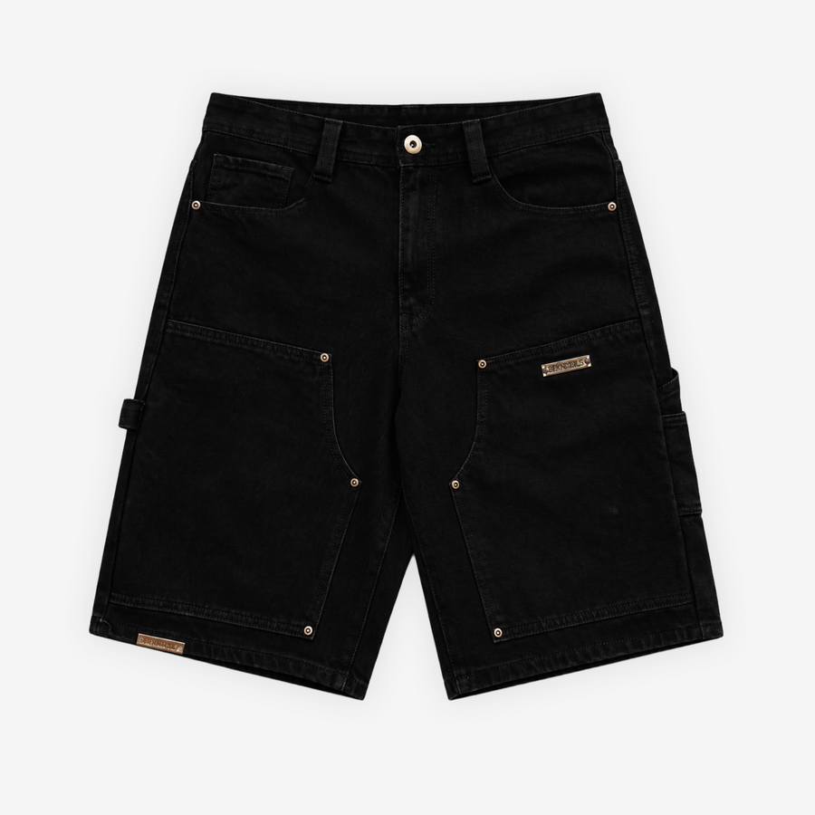 black double knee carpenter shorts