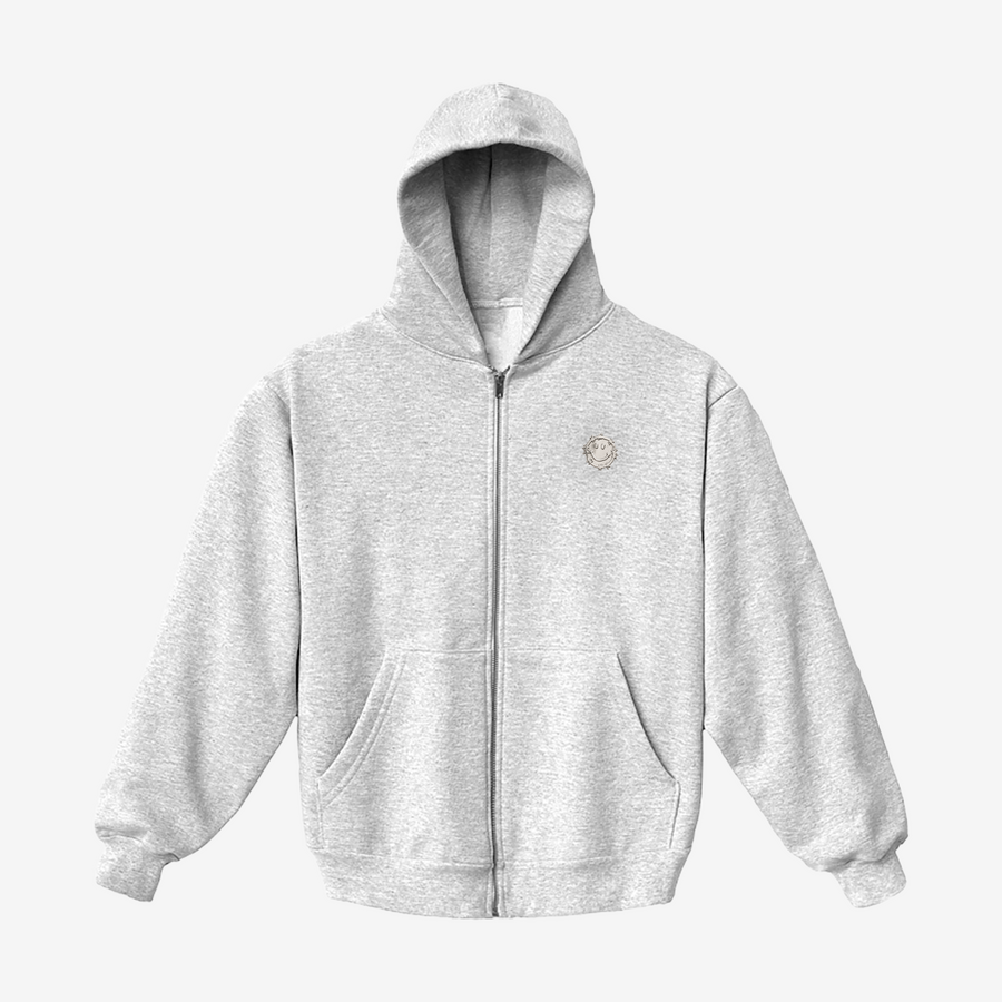 grey hardware full zip