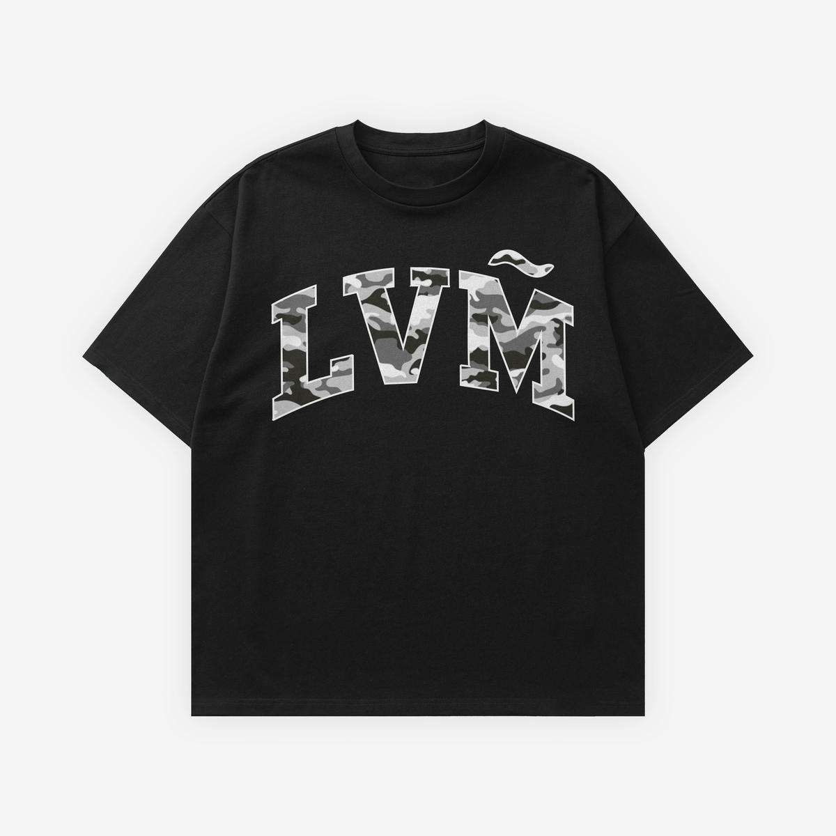 black "lvm" tee