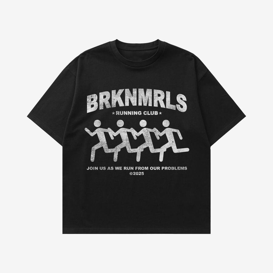 black running club tee