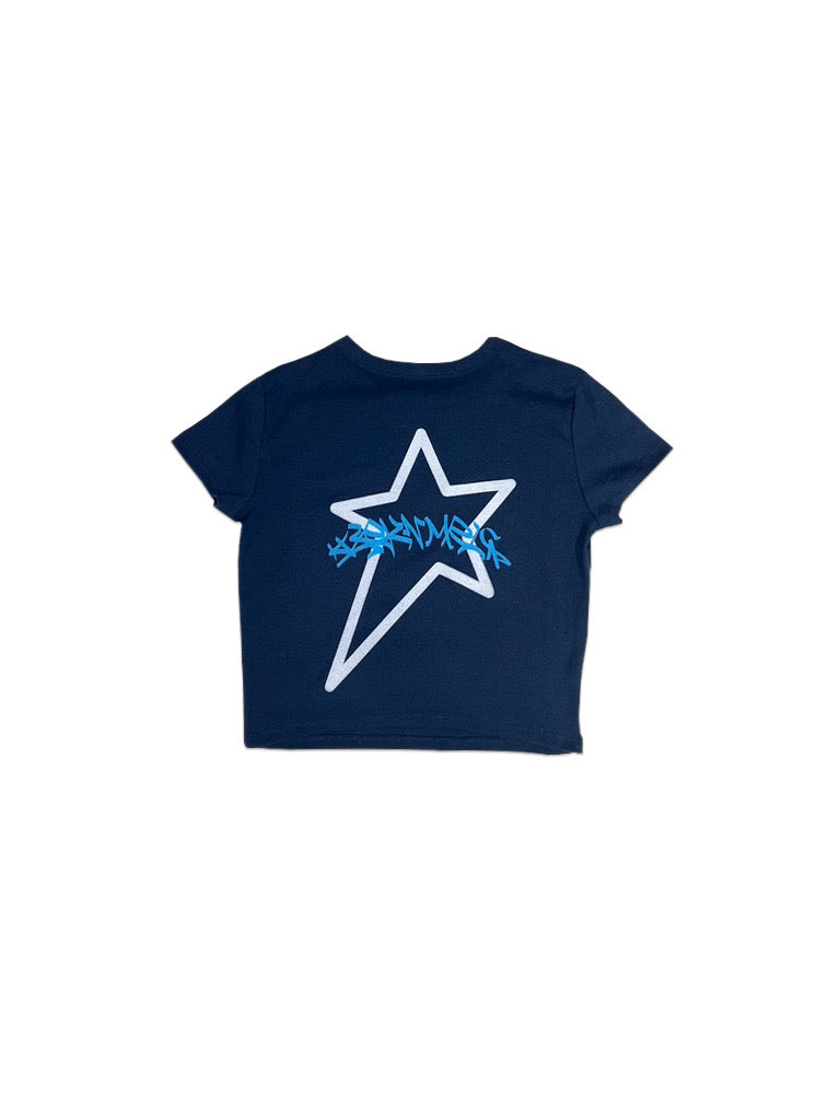 Navy "Graffiti" Baby Tee