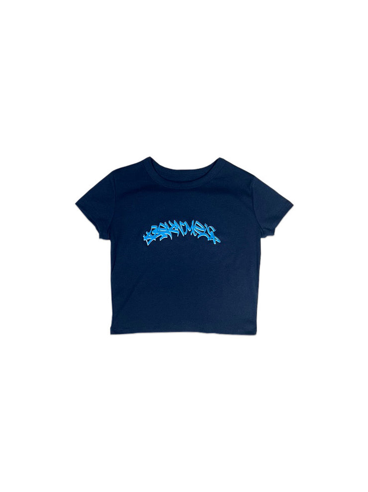 Navy "Graffiti" Baby Tee